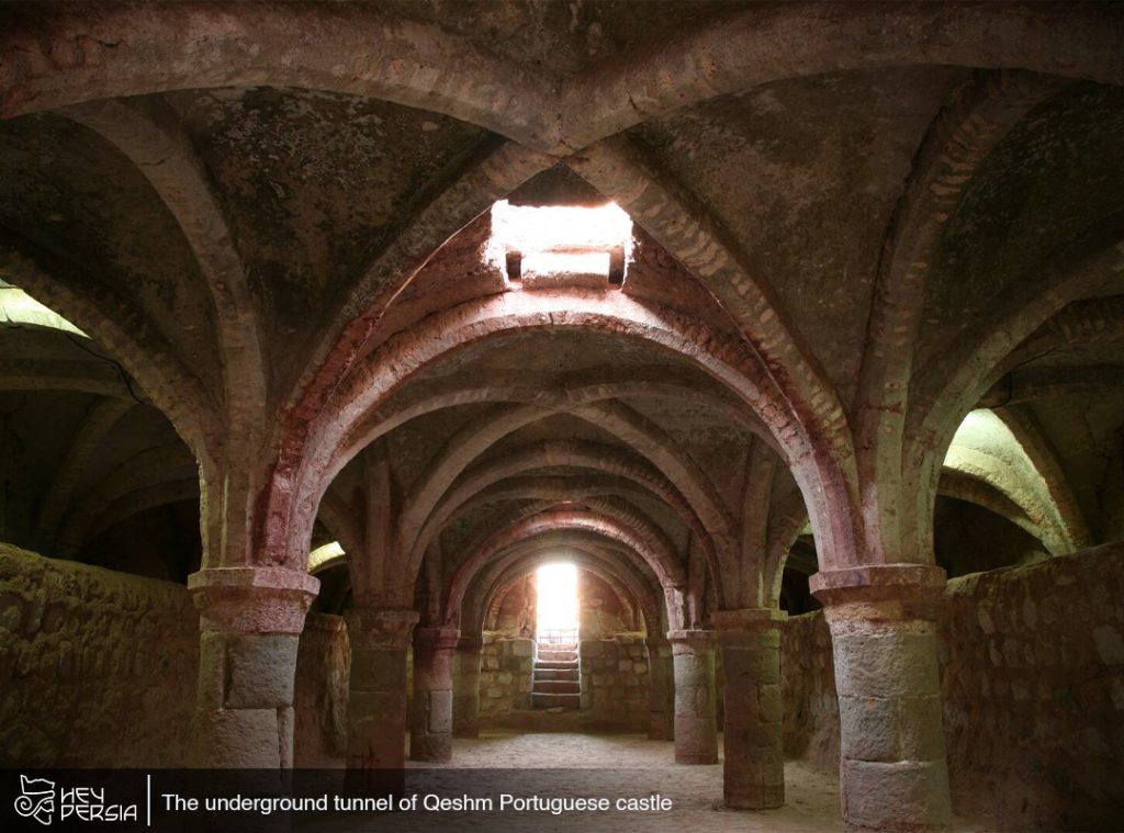 The underground tunnel of the Portuguese castle 
