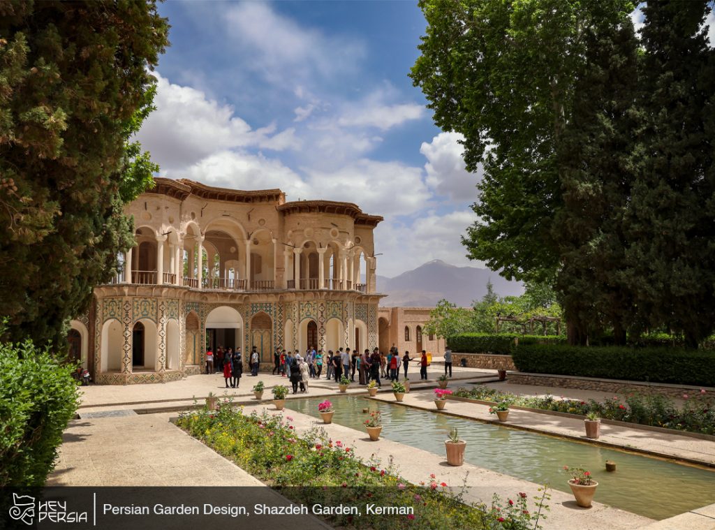 Persian Garden Design in Shahzadeh Mahan Garden in Iran