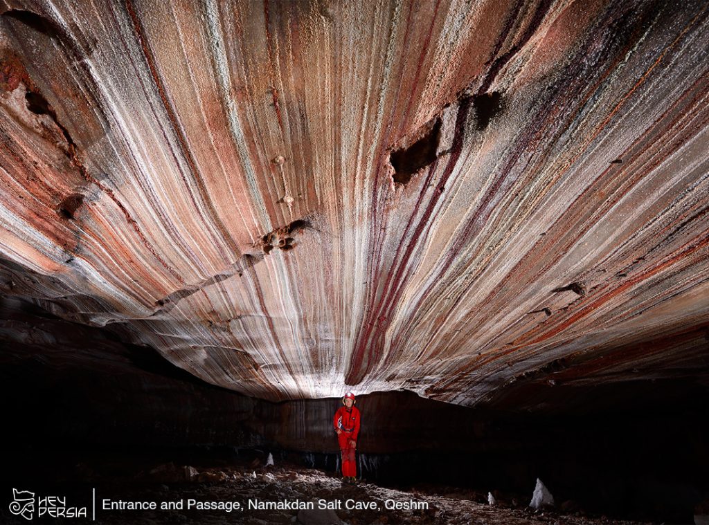 Underground Salt Layers of Namakdan Salt Cave in Iran