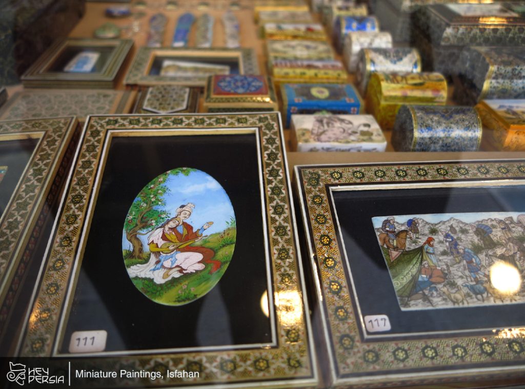 Miniature Paintings and Illuminated Manuscripts in Souvenirs of Isfahan in Iran