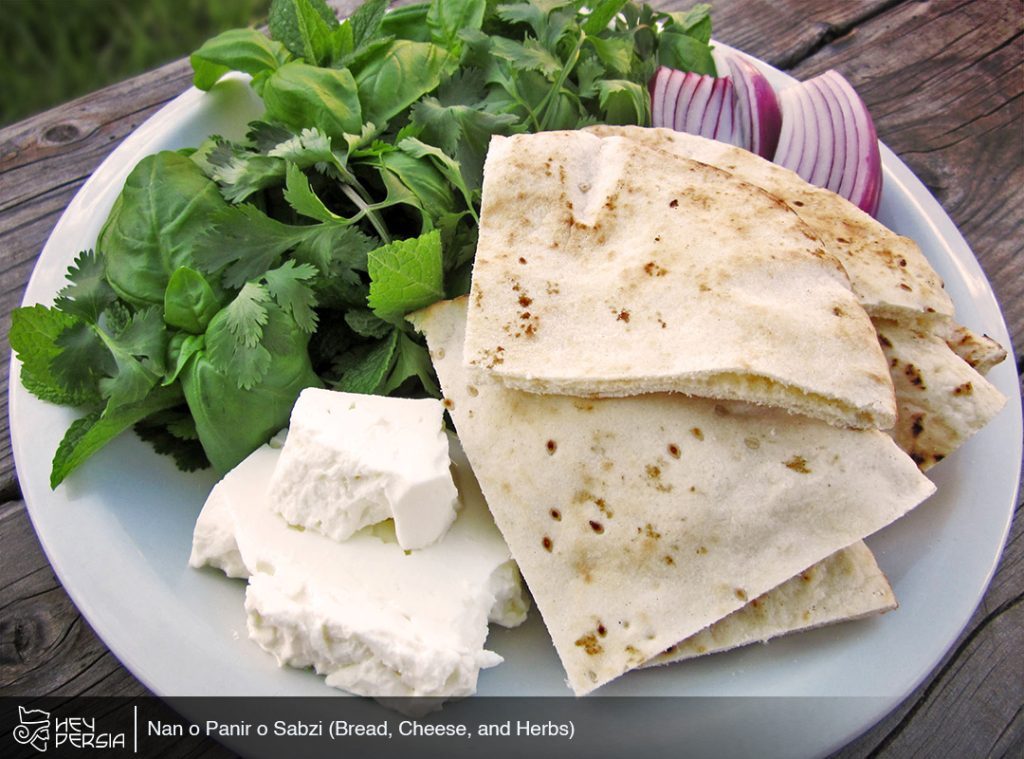 Nan o Panir o Sabzi (Bread, Cheese, and Herbs) of Iranian Breakfasts
