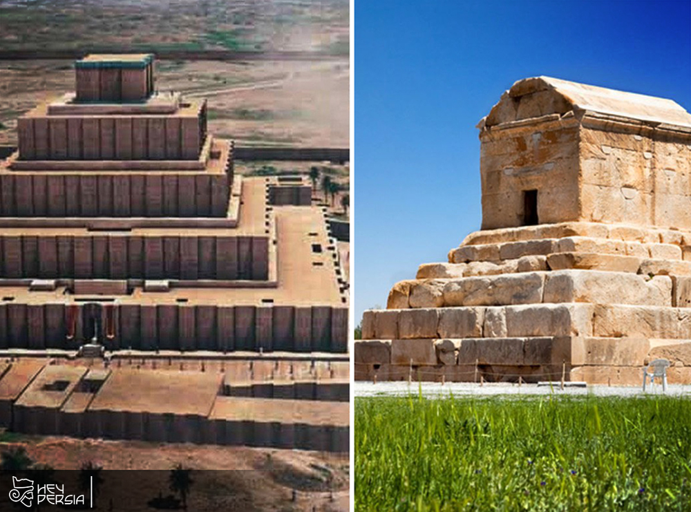 Cyrus's tomb in Iran consists of two distinct parts