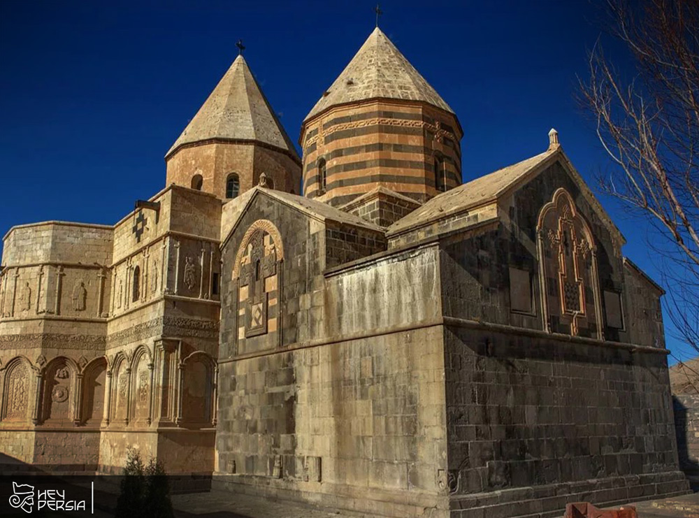 How was the Saint Thaddeus Cathedral in Iran built?